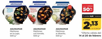 Alimerka Aguinamar Mejillones En Su Jugo, 500 g., Mejillones Con Tomate 500 g, Mejillones Al Albariño, 500 g. oferta