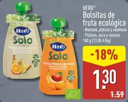 ALDI Hero bolsitas de fruta ecológica oferta