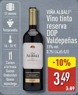 ALDI Viña Albali vino tinto reserva oferta