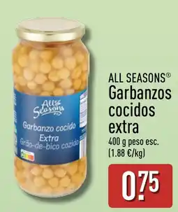 ALDI All Seasons garbanzos cocidos extra oferta