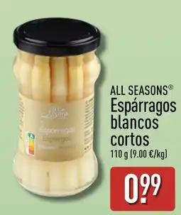 ALDI All Seasons espárragos blancos cortos oferta