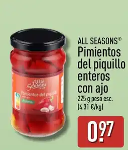 ALDI All Seasons pimientos del piquillo enteros con ajo oferta