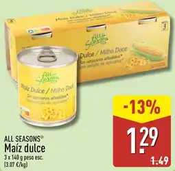 ALDI All Seasons Maíz dulce oferta
