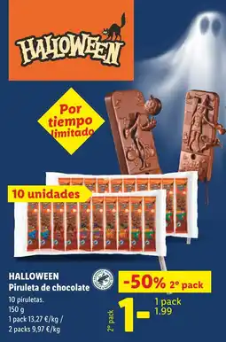Lidl Halloween piruleta de chocolate oferta