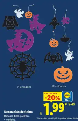 Lidl Decoración de fieltro oferta