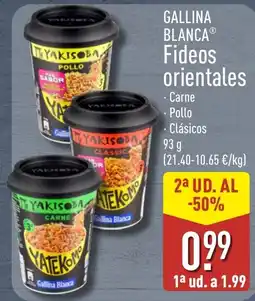 ALDI Gallina Blanca fideos orientales oferta
