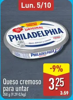 ALDI philadelphia queso cremoso para untar oferta