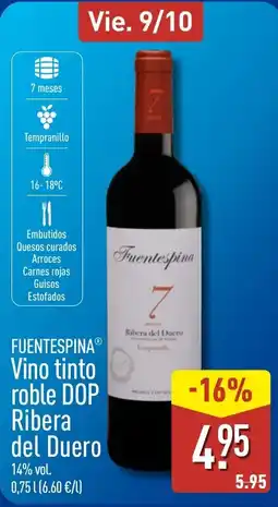 ALDI Fuentespina vino tinto roble DOP Ribera del Duero oferta