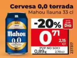 Dia Mahou 0,0 torrada oferta