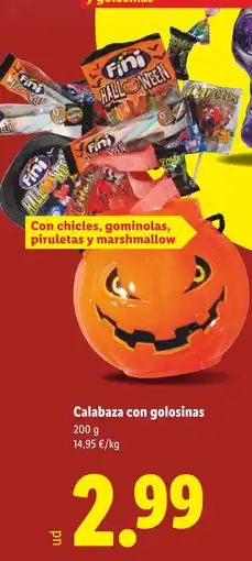 Lidl Calabaza con golosinas oferta