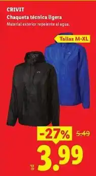 Ocine Crivit - chaqueta técmica ligera oferta