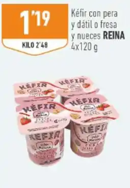 Supermercados Deza Reina kéfir con pera y dátil o fresa y nueces oferta