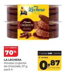 Alimerka La Lechera mousse crujiente de chocolate oferta
