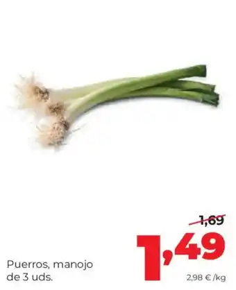 Alimerka Puerros, manojo de 3 uds. oferta