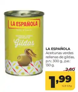 Alimerka La Española aceitunas verdes rellenas de gildas oferta