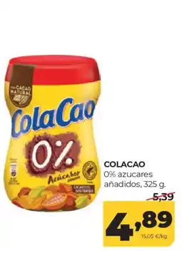 Alimerka ColaCao 0% azúcares añadidos oferta