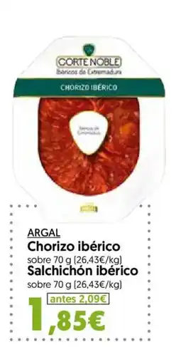 Hiper Usera Argal chorizo ibérico salchichón ibérico oferta