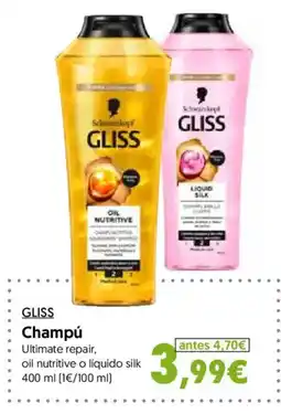 Hiper Usera Gliss champú oferta