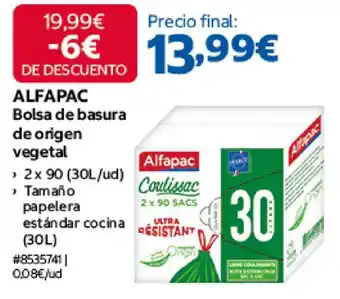 Alfapac bolsa de basura de origen vegetal