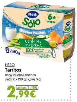 Hiper Usera Hero tarritos baby buenas noches oferta