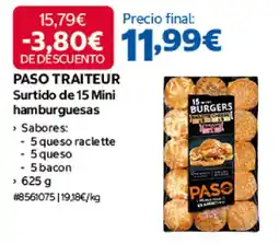 Costco Paso traiteur surtido de 15 mini hamburguesas oferta
