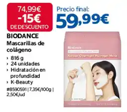 Costco Biodance mascarillas de colágeno oferta
