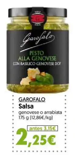 Hiper Usera Garofalo salsa genovese o arrabiata oferta