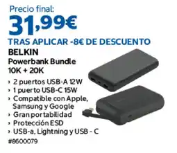 Costco Belkin Powerbank Bundle 10K + 20K oferta