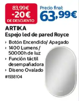 Costco Artika Espejo led de pared Royce oferta