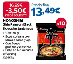 Costco Nongshim shin ramyun black fideos instantáneos oferta