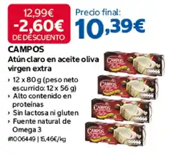 Costco Campos atún claro en aceite oliva virgen extra oferta