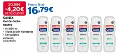 Costco Sanex gel de ducha neutro oferta