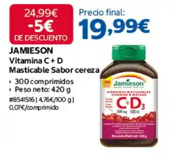Costco Jamieson vitamina c + d masticable sabor cereza oferta