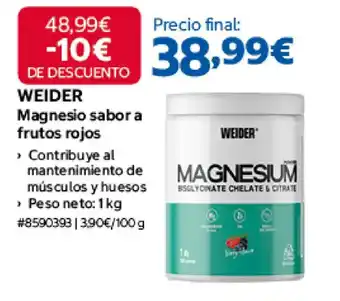 Weider magnesio sabor a frutos rojos