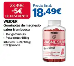 Costco Weider gominolas de magnesio sabor frambuesa oferta