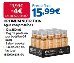 Costco Optimum Nutrition Agua con proteínas oferta