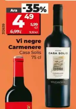 Maxi Dia Casa Solís Vi negre Carmenere oferta
