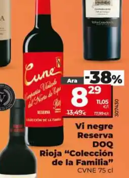 Maxi Dia Cune vi negre Reserva DOQ Rioja Colección de la Familia oferta
