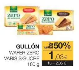Plusfresc Gullón wafer zero varis s/sucre oferta