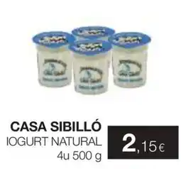 Plusfresc Casa Sibilló iogurt natural oferta