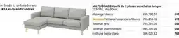 IKEA Blanco - salsicha de 3 plazas con chaise longue oferta
