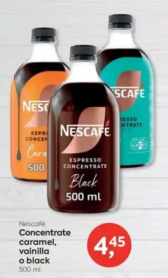 Nescafé concentrate caramel, vainilla o black