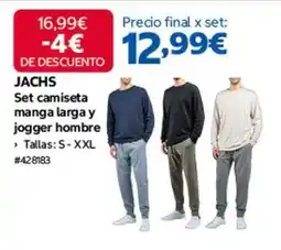Costco Set camiseta manga larga y jogger hombre oferta