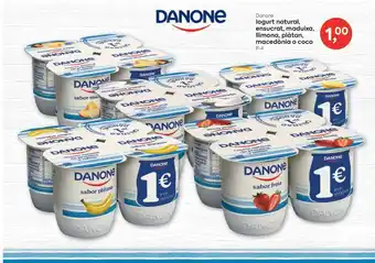 Danone yogur natural, ensucrat, maduixa, llimona, plàtan, macedònia o coco