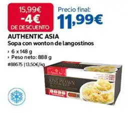 Costco Authentic - sopa con wonton de langostinos oferta