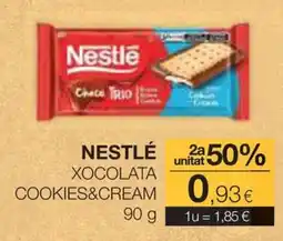 Plusfresc Nestlé xocolata cookies&cream oferta