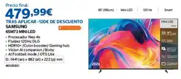 Costco Samsung - trac aplicar-120 de descuento 65m75 mini led oferta