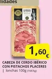 Supermercados MAS Cabeza de cerdo ibérico con pistachos placeres oferta