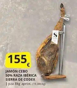 Supermercados MAS Sierra de codes - jamón cebo 50% raza ibérica oferta