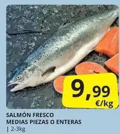 Supermercados MAS Salmón fresco medias piezas o enteras oferta